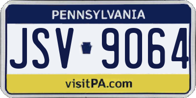 PA license plate JSV9064