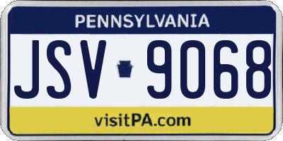PA license plate JSV9068
