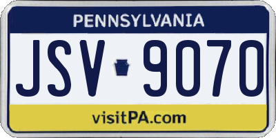 PA license plate JSV9070