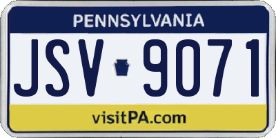 PA license plate JSV9071