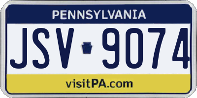 PA license plate JSV9074