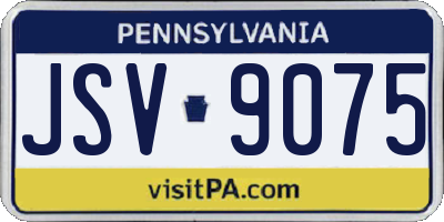 PA license plate JSV9075