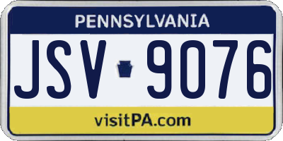 PA license plate JSV9076