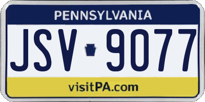 PA license plate JSV9077