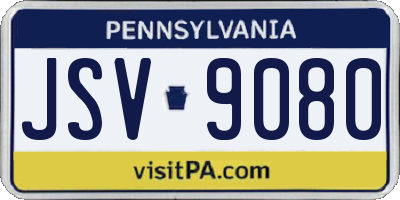 PA license plate JSV9080