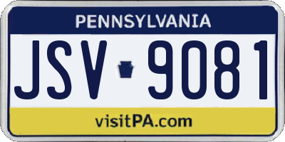 PA license plate JSV9081