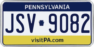 PA license plate JSV9082