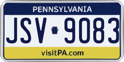 PA license plate JSV9083
