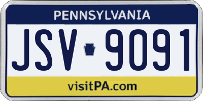 PA license plate JSV9091