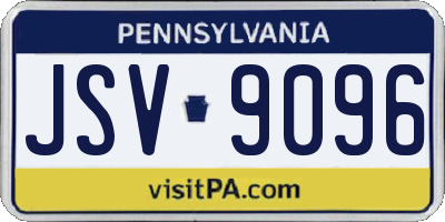 PA license plate JSV9096