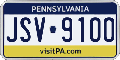 PA license plate JSV9100