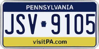 PA license plate JSV9105