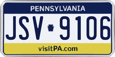 PA license plate JSV9106