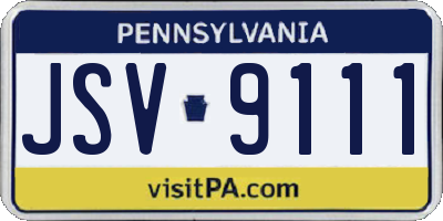 PA license plate JSV9111