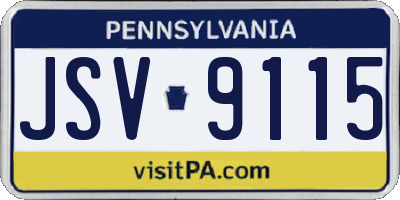PA license plate JSV9115