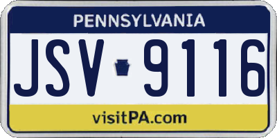 PA license plate JSV9116