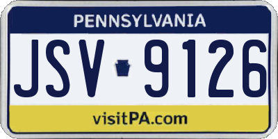 PA license plate JSV9126