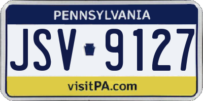 PA license plate JSV9127