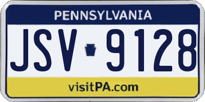 PA license plate JSV9128