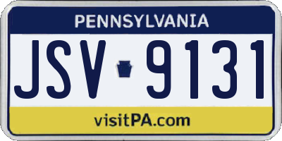 PA license plate JSV9131