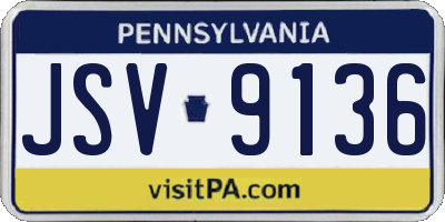 PA license plate JSV9136