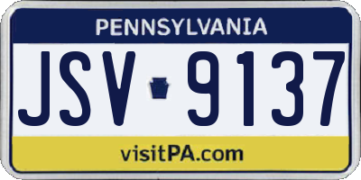 PA license plate JSV9137