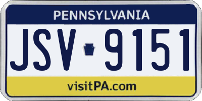 PA license plate JSV9151