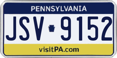 PA license plate JSV9152