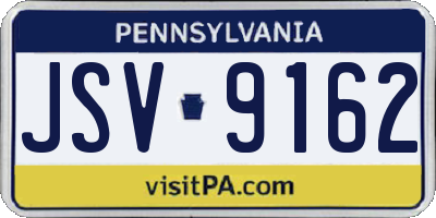 PA license plate JSV9162