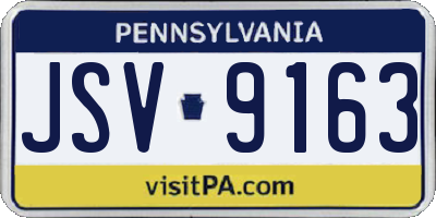 PA license plate JSV9163