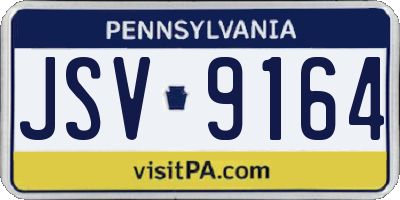 PA license plate JSV9164
