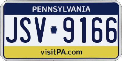 PA license plate JSV9166