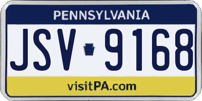 PA license plate JSV9168