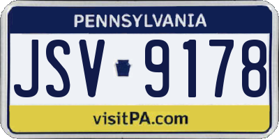 PA license plate JSV9178