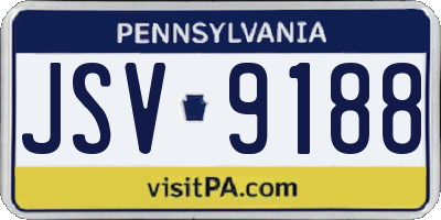 PA license plate JSV9188