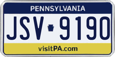 PA license plate JSV9190