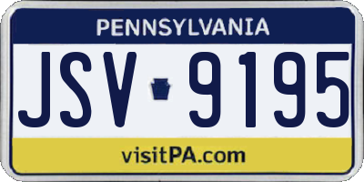 PA license plate JSV9195
