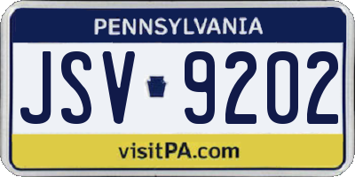 PA license plate JSV9202