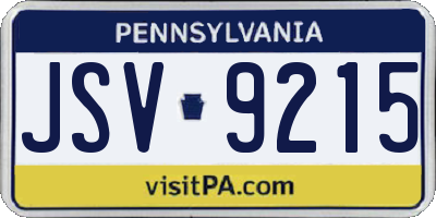 PA license plate JSV9215