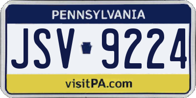 PA license plate JSV9224