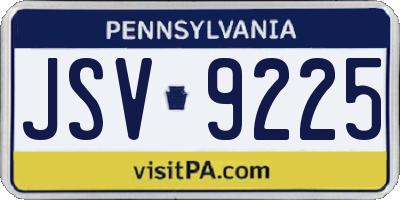 PA license plate JSV9225