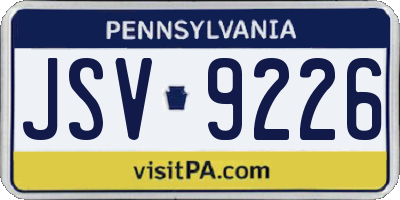 PA license plate JSV9226