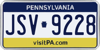 PA license plate JSV9228