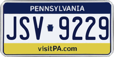 PA license plate JSV9229