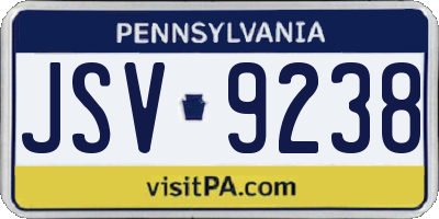 PA license plate JSV9238