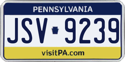 PA license plate JSV9239