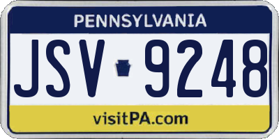 PA license plate JSV9248