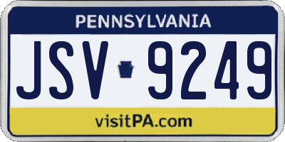 PA license plate JSV9249