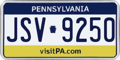 PA license plate JSV9250
