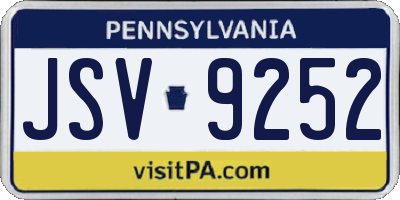 PA license plate JSV9252